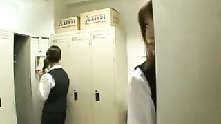 Japanese babes in uniform kissing 1