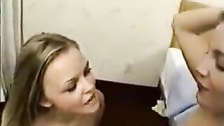 nice two girl sucking cock