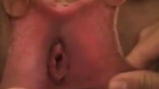 Lesbian girl spreading another girls pussy lips