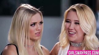 Nympho MILF orchestrates lesbian threesome on the sofa