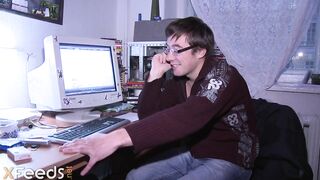 Nice-looking cutie analyzed in the dorm