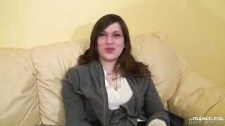 LFAP - French casting of large titted youthful brunette hair double permeated and fist screwed