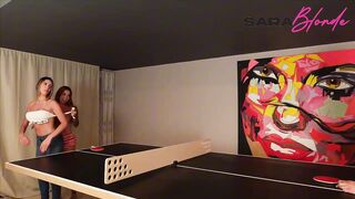 REAL 3SOME - Married sweethearts bang a youthful brawny chap and get cum on their faces - Sara Golden-haired and Ambar Prada