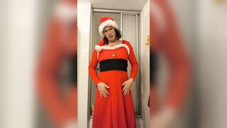 Santa Claus goes to take a shower