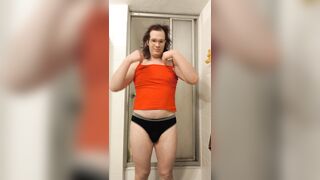 Santa Claus goes to take a shower