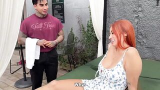 That guy went to check the room... and this babe made him stay for joy