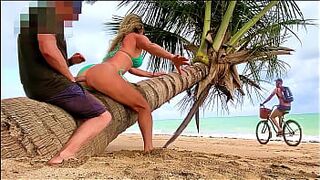 A mother i'd like to fuck teased chap on the beach and that guy got overexcited and drilled her in the booty.