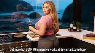 TG Transformation - changed into his trophy wife - Hunk to Female Transformation