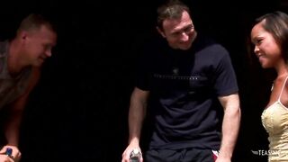 This babe notices 2 large and meaty chaps working so that babe desires to get double permeated