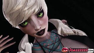 CG Anime Animation: Witch Elsa’s Nylons & Anal Sextoy Stimulation - Cunt Licking Action!