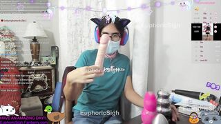 Trans Hotty Streamer unboxes Birthday Gift! A three" Buttplug!! (non-exposed)