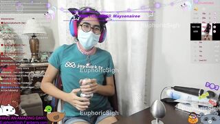 Trans Hotty Streamer unboxes Birthday Gift! A three" Buttplug!! (non-exposed)