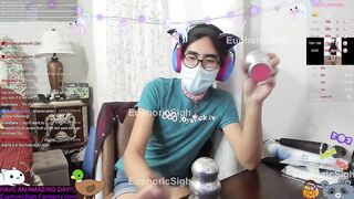 Trans Hotty Streamer unboxes Birthday Gift! A three" Buttplug!! (non-exposed)