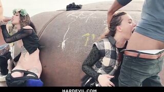 LYDIA & MONIKA Outdoor BJ & Anal Party