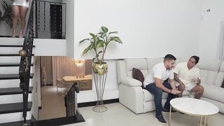 Slutty LATIN CHICK rides the large ramrod of her boyfriends most good ally with a moist twat