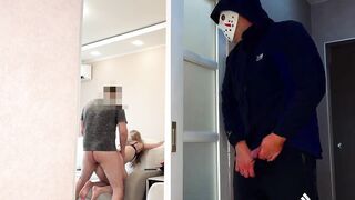 Maniac Jerked Off To Wife With Spouse And Then Banged Wife When Spouse Came Out - Unfathomable Mouth - Loud Groans - Large Booty - Small Taut Twat - Cowgirl - Doggy style - Missionary - POV