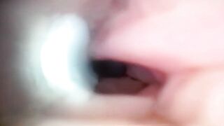 Sperm in Cervix Wide Stretching Snatch Endoscope!