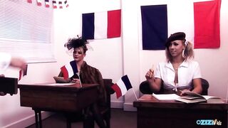 3 hot French angels love playing with large dicks jointly