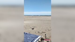 This babe shows her on the nudist beach