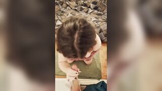 Cute teen play with a realistic sex-toy