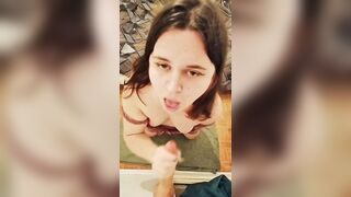 Cute teen play with a realistic sex-toy