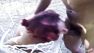 Outdoor Lalin girl Shemale Bangs Man for the 1st Time Anal in Taut Butthole