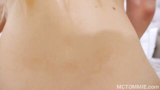 Banging alluring golden-haired teen with a constricted body