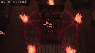 DEMON WITH LARGE KNOB FILLS MAD CUM BITCHES WITH SO MUCH GOO ON HALLOWEEN - NASTY WHIMS