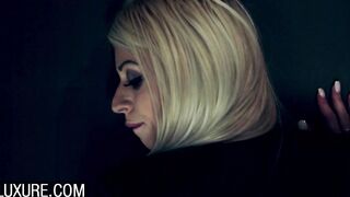 Golden-haired Chloe Lacourt quickie in ladies room