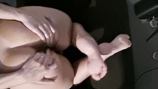 insatiable wife, military clothed, older wife masturbates his large bazookas shaking him