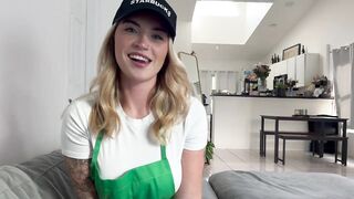 Barista cutie cheats on boyfriend whilst that guy's at work "I wager u would bang me more excellent in any case..."