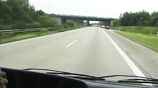 Pounding her pleasing holes in the car and outside