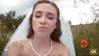 BRIDE4K. Lost bride Sakura Hell discovered the most excellent entertainment with massive stranger’s schlong in the field