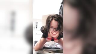 Julie trains and stretches asshole