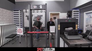 Brunette hair Chick Gets Group-fucked By Security Guards At The Airport