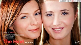 Hawt lesbo blindfolds lover and fingers her vagina