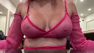 European Stepmom Artemisia Love showing her soaked natural breasts