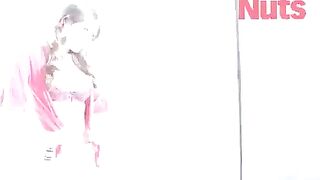 Breasty brunette hair Lucy Pinder shows off her breathtaking cleavage for a photoshoot