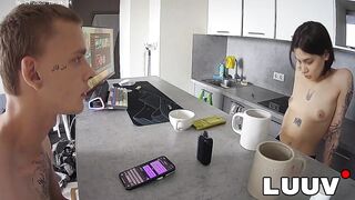 LUUV. Real pair Kareflore and Abbadon engage in a casual, real conversation in the kitchen for their reality show