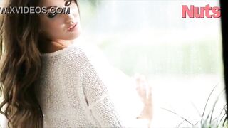 Breasty brunette hair Lucy Pinder positions in underware and a bikini