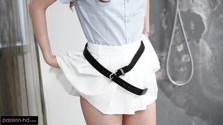 Trainer Teaches Schoolgirl Bitch How To Ride His Rod