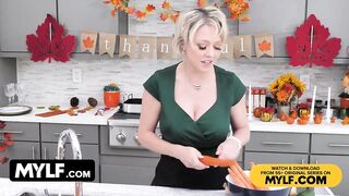 Mylf - sexy blond mother I'd like to fuck gets her soaked cunt stuffed with large palpitating jock on thanksgiving