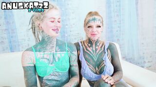 Excited Inked Beauties Italian Large Schlong Anal 3some