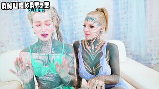 Excited Inked Beauties Italian Large Schlong Anal 3some