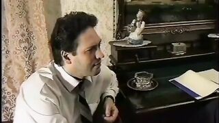 Italian Vintage Brunette hair Screwed Hard on Daybed