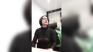 Julie does undressed run in the office