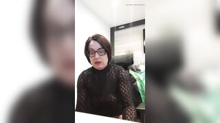 Julie does undressed run in the office