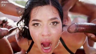 This Venezuelan wench loves to eat ebony schlongs and put 'em in her cunt and butt at the same time