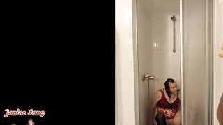 1st time anal in the shower in underware
