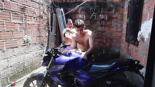 NEIGHBOUR HELPS ME WASH MY MOTORCYCLE AND THEN SCREWS MY LARGE BUTT